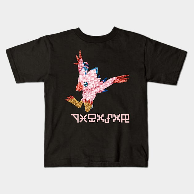 Polygon Biyomon Kids T-Shirt by Bajingseng